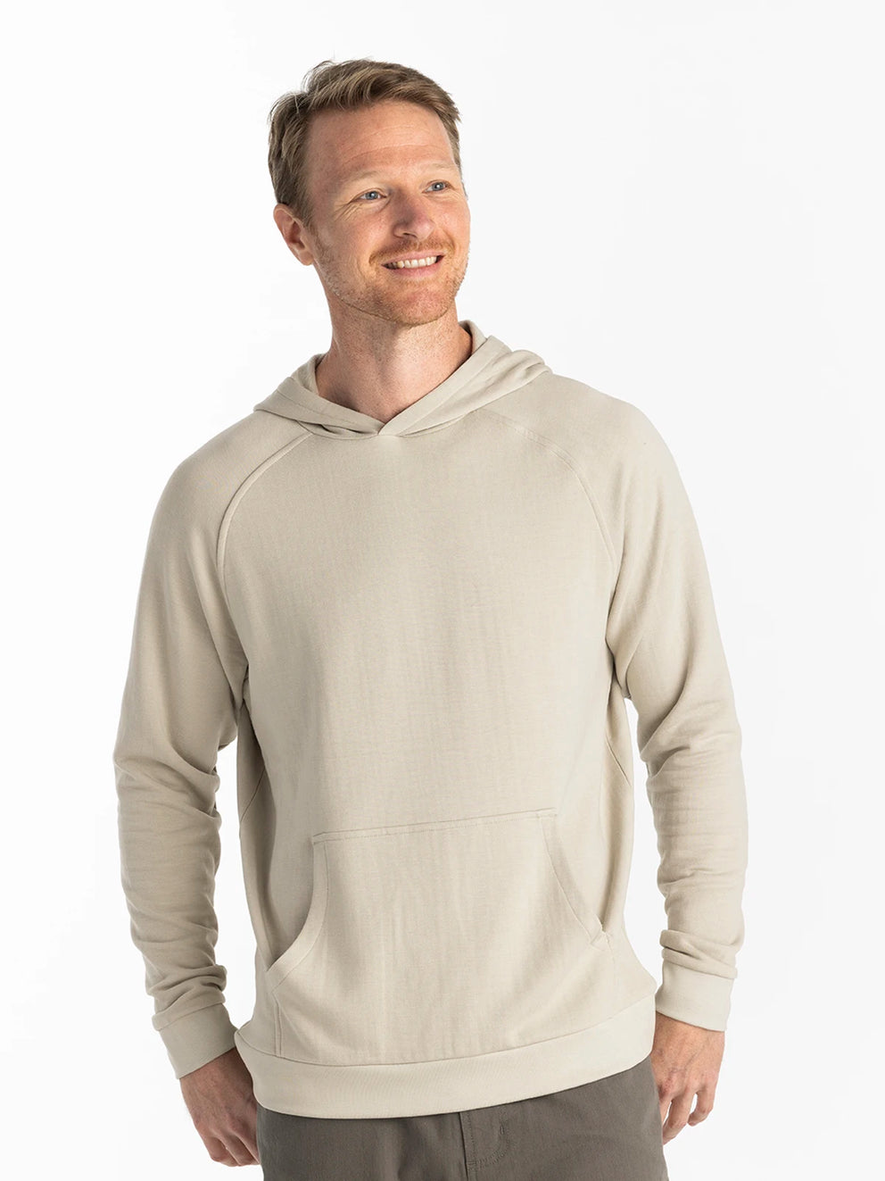 Men's Bamboo Lightweight Fleece Hoodie Sandstone – Free Fly Apparel