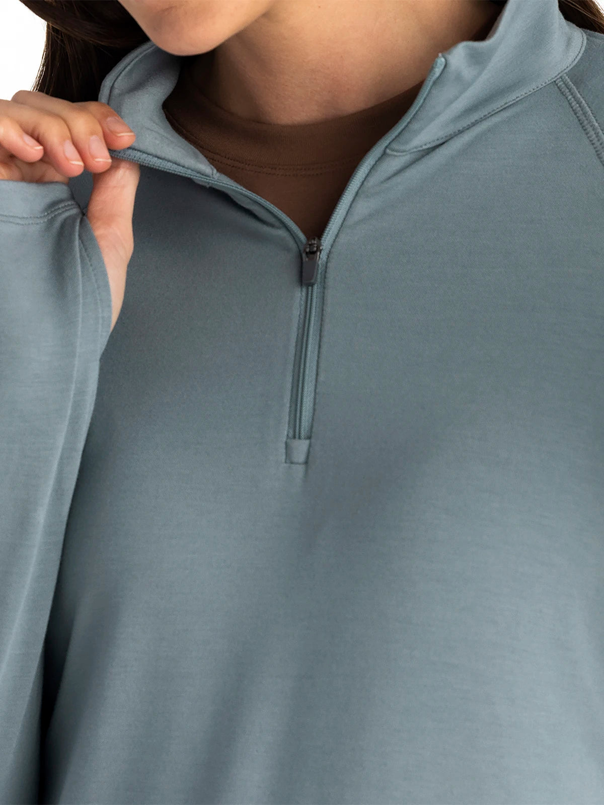 Women's Bamboo Flex Quarter Zip - Stormy Sea