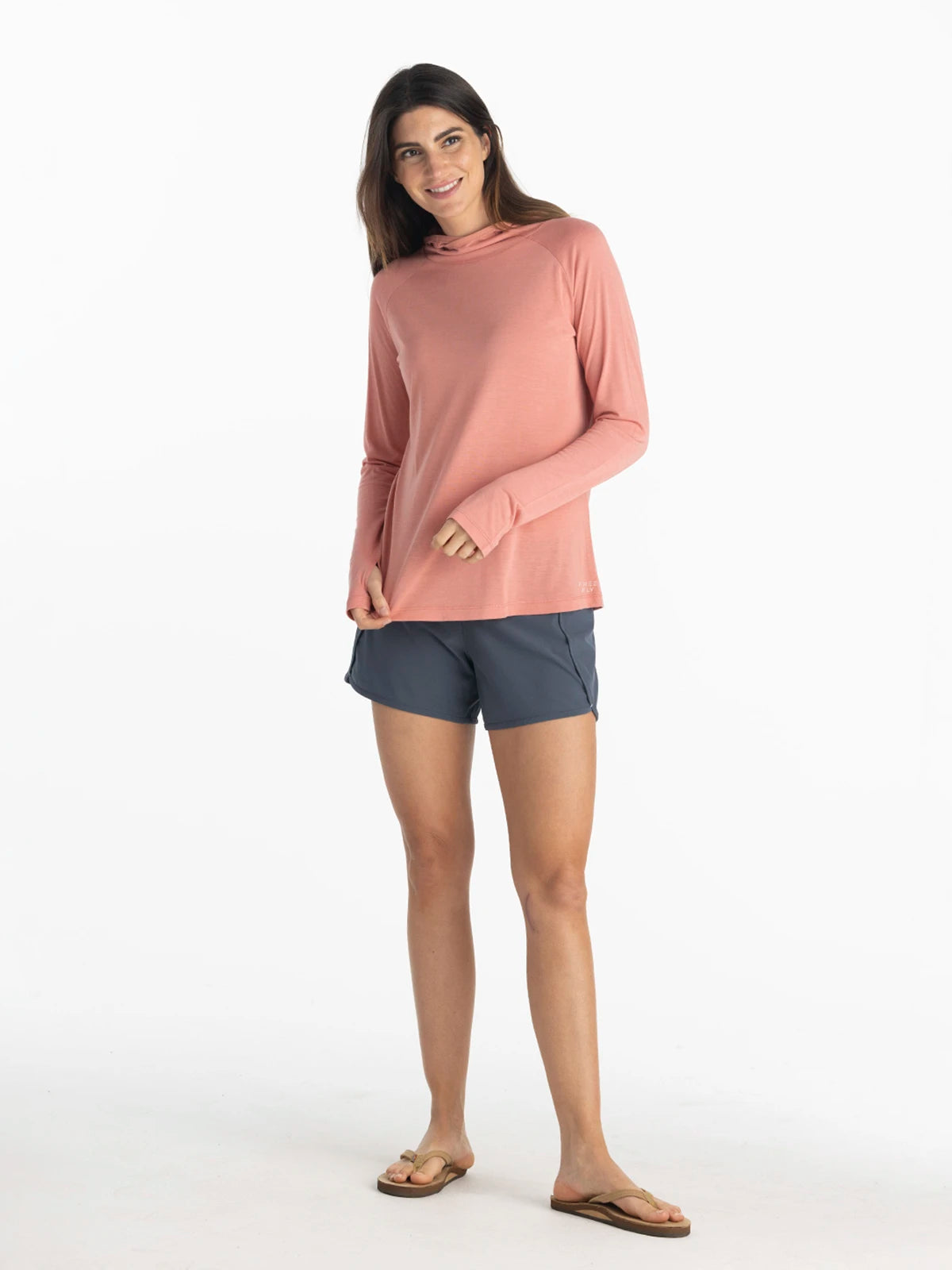 Women's Bamboo Lightweight Hoodie II - Bright Clay