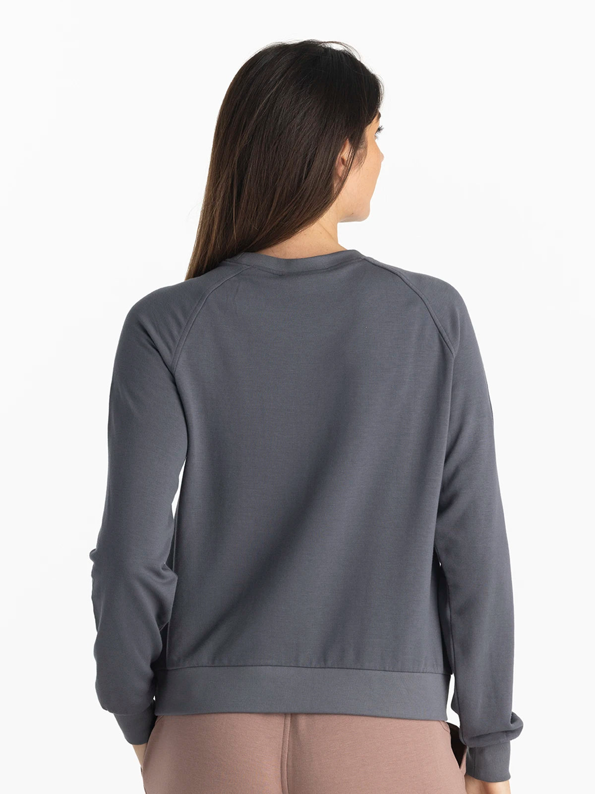 Women's Bamboo Lightweight Fleece Crew - Storm Cloud