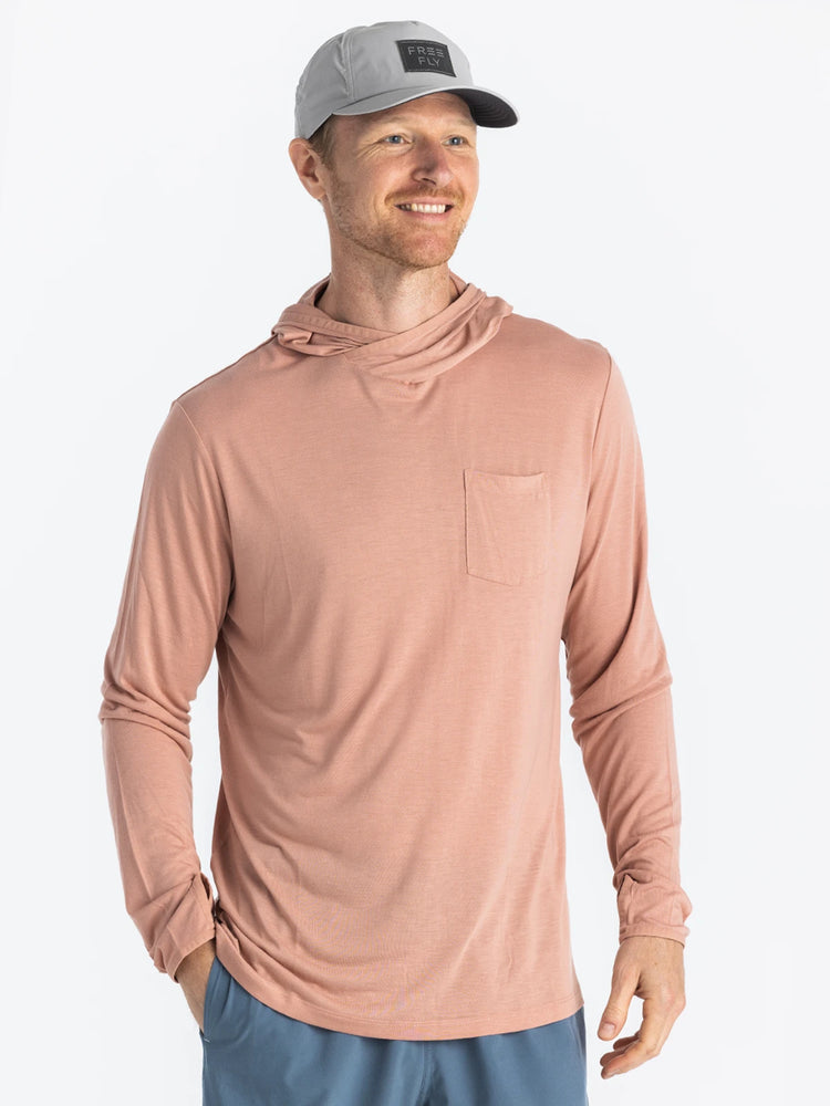 Men's Bamboo Lightweight Hoodie - Orange Dusk