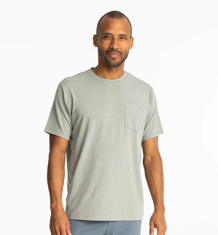 Men's Bamboo Flex Pocket Tee - Heather Agave Green