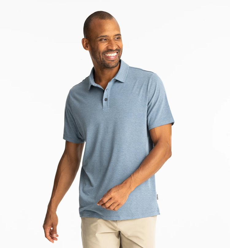 Men's Bamboo Flex Polo II - Heather Deepwater