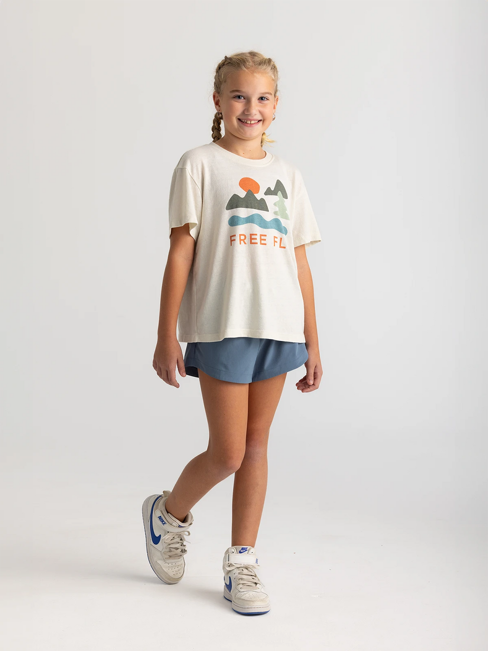 Youth Girls' Happy Camper Tee - Heather Birch image