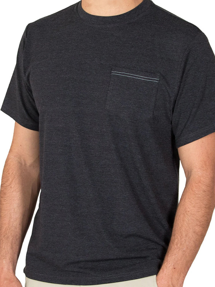 Men's Bamboo Flex Pocket Tee - Heather Black