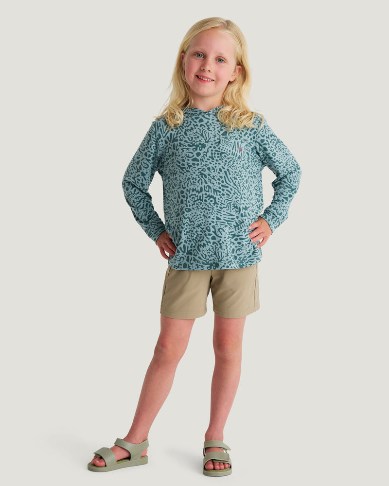 Toddler Bamboo Shade Hoodie - Drifter Print Sea Pine