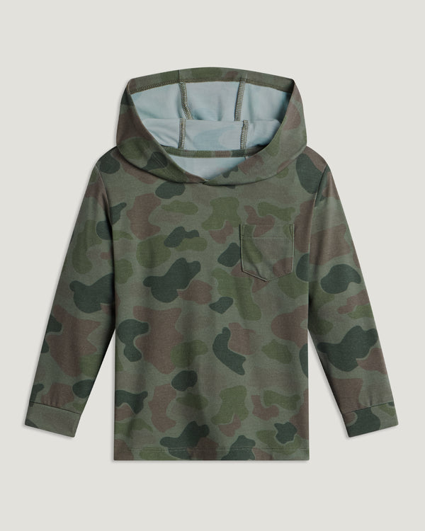 Toddler Bamboo Shade Hoodie - Vintage Camo Oil Green