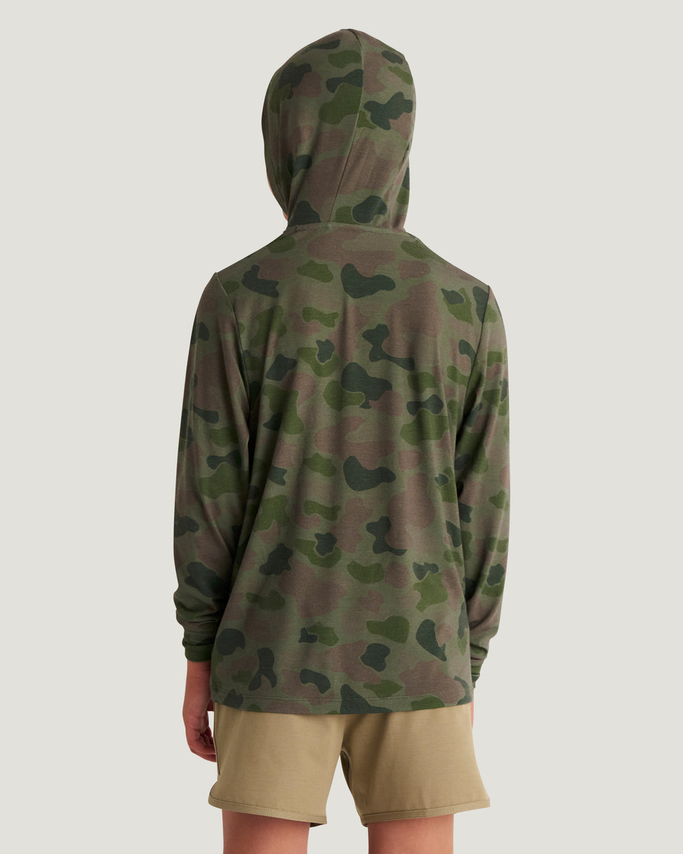 Youth Bamboo Shade Hoodie - Vintage Camo Oil Green