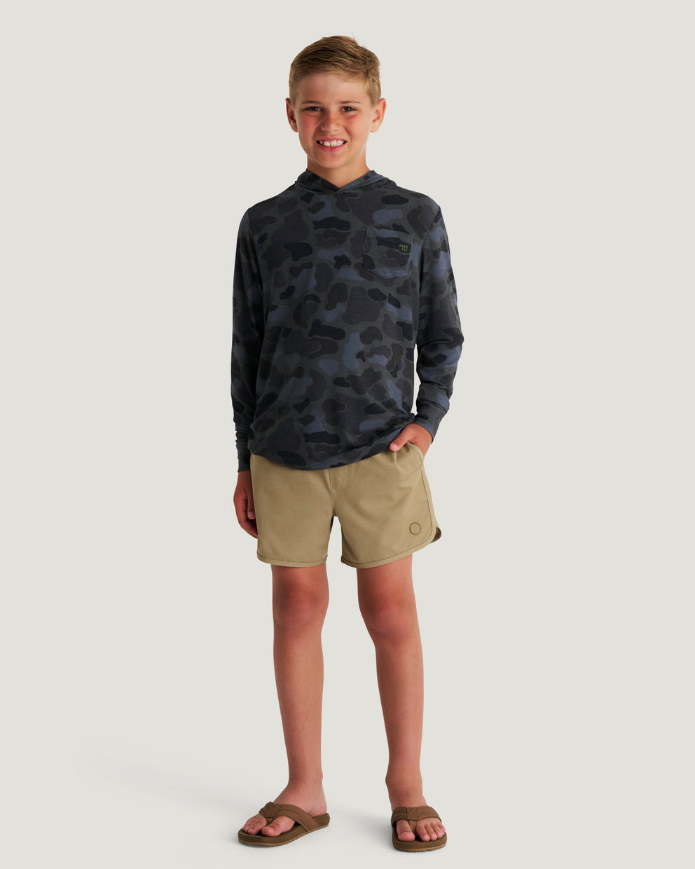 Youth Bamboo Shade Hoodie - Vintage Camo Black