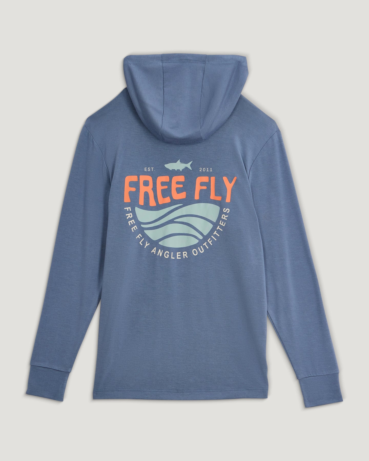 Youth Bamboo Shade Graphic Hoodie - Born To Roam Pacific Blue