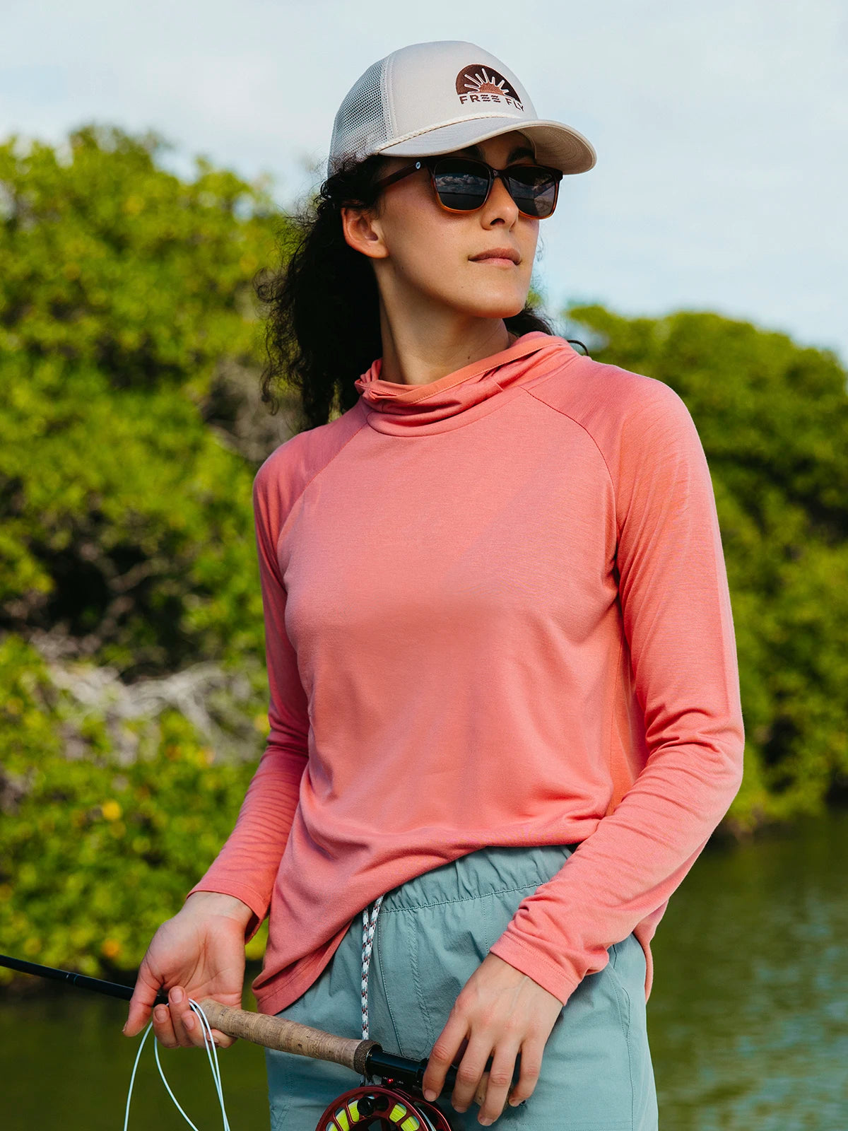 Women's Bamboo Lightweight Hoodie II - Clear Sky