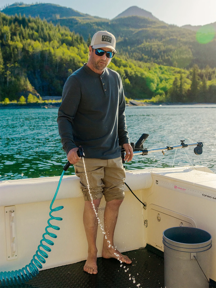 Men's Waffle Long Sleeve Henley - Chestnut