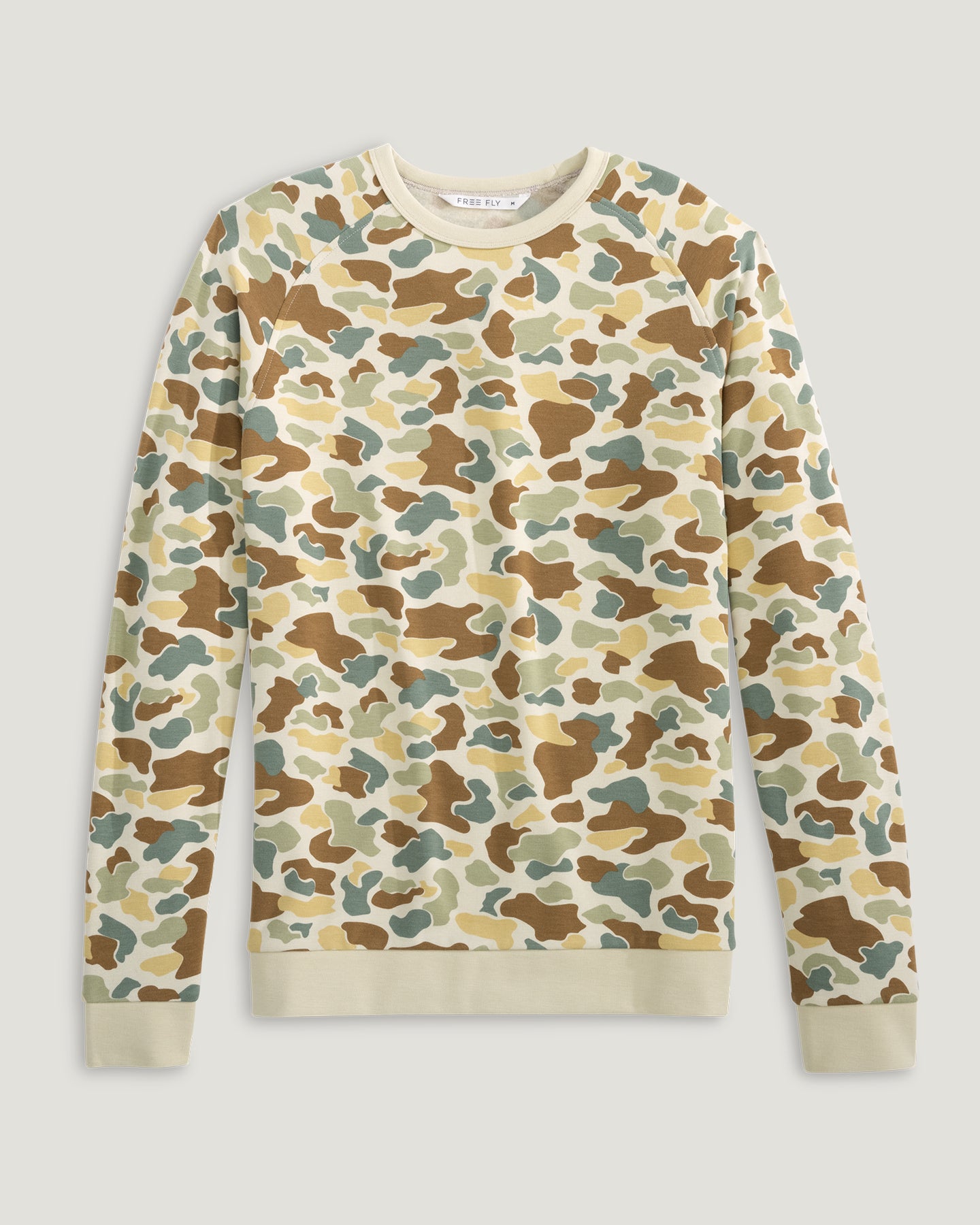 Men's Bamboo Lightweight Fleece Crew - Vintage Camo