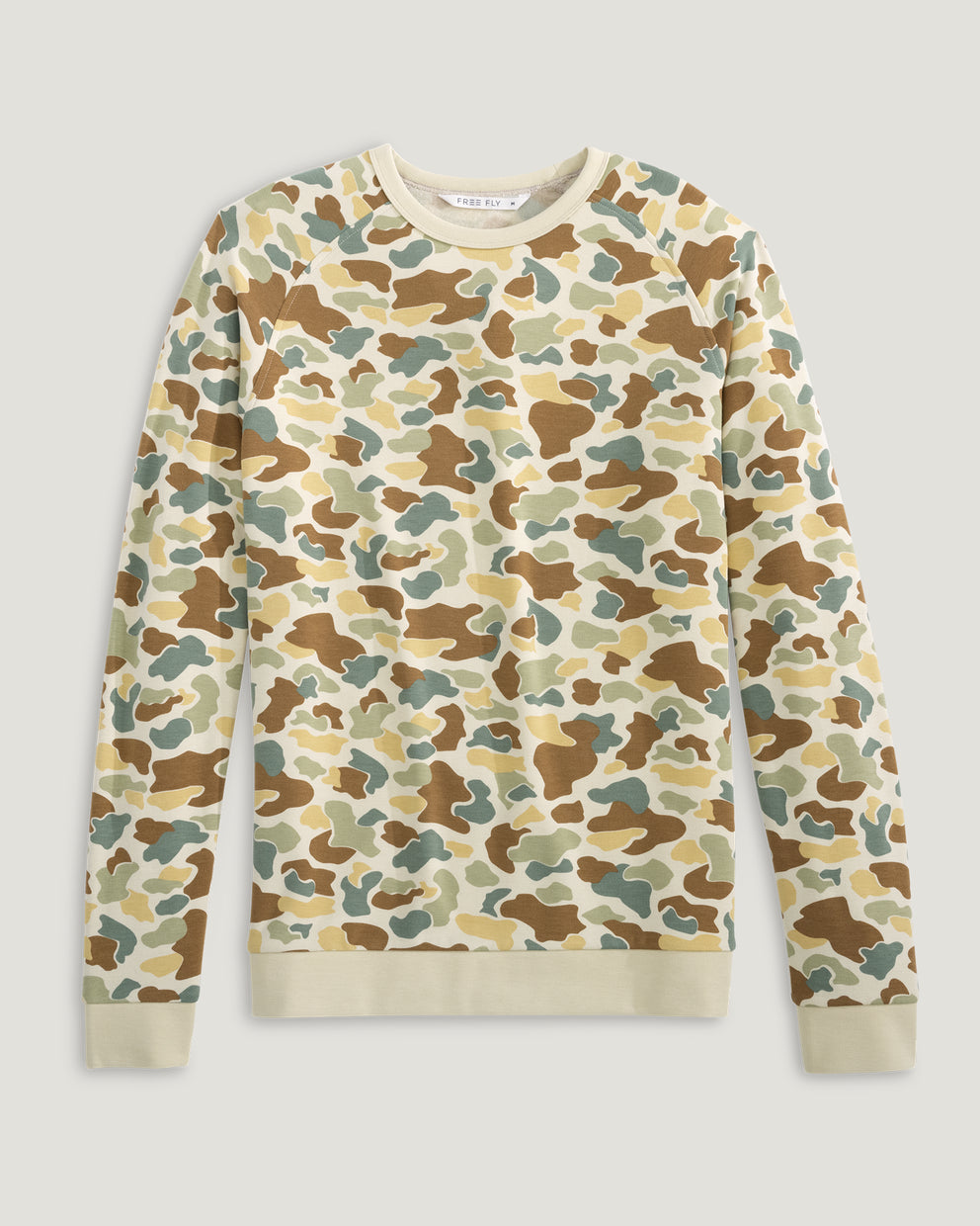 Men's Bamboo Lightweight Fleece Crew - Vintage Camo