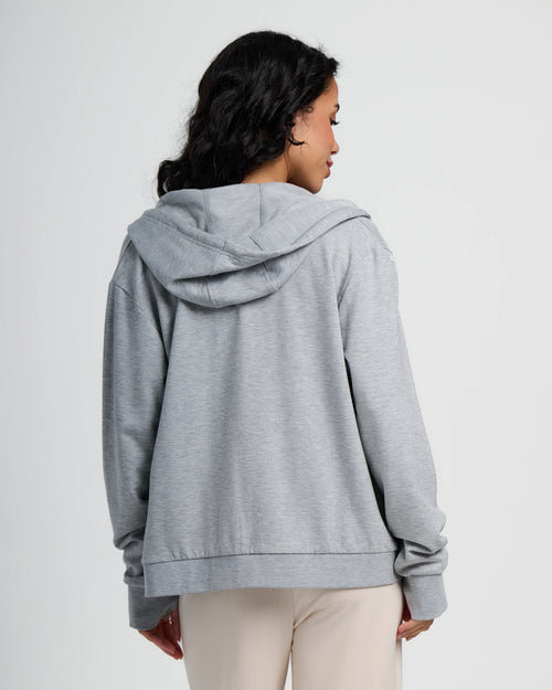 Women's Bamboo Lightweight Fleece Zip Hoodie - Light Heather Grey