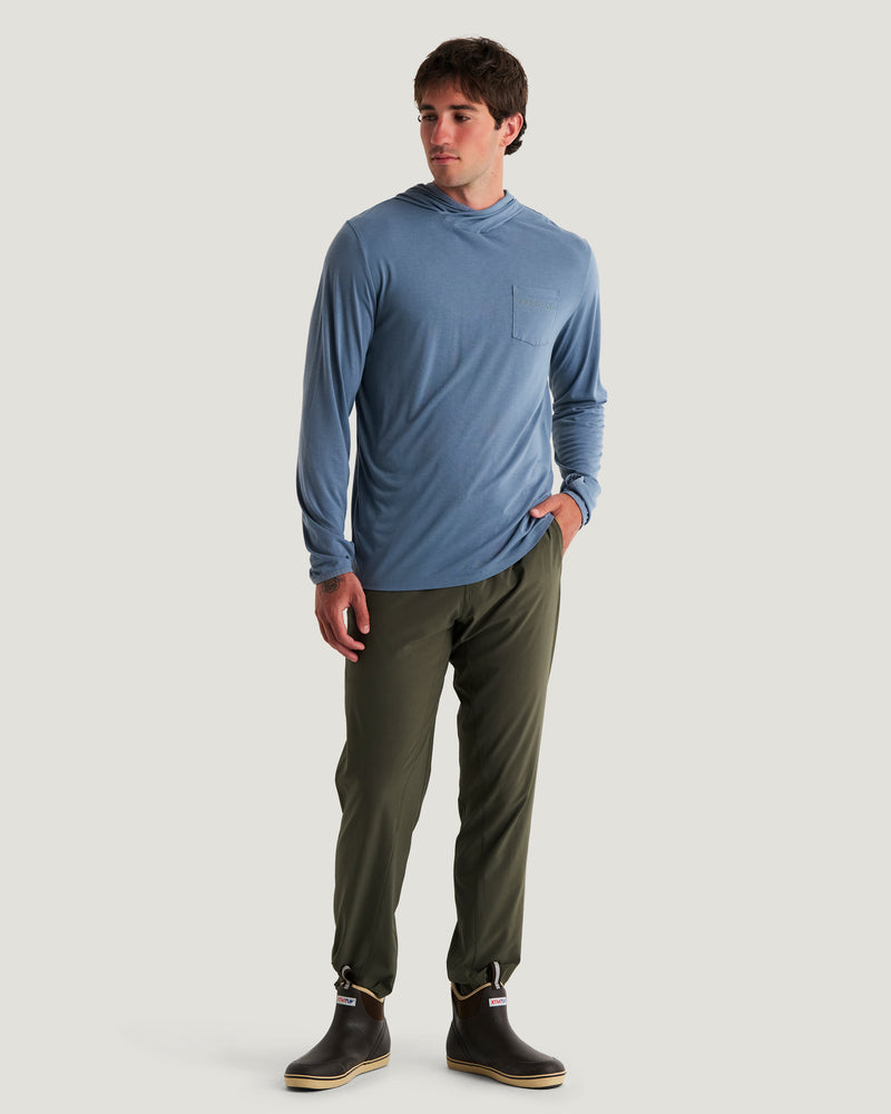 Men's Bamboo Lightweight Hoodie - Pacific Blue