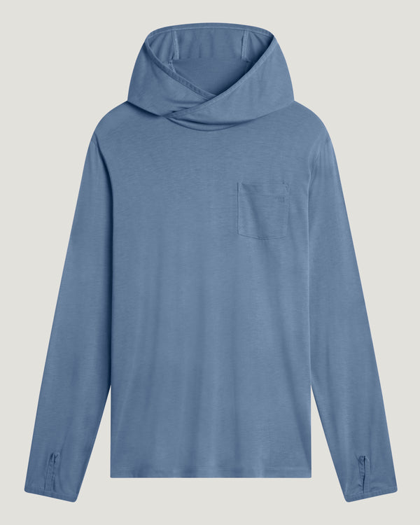 Men's Bamboo Lightweight Hoodie - Pacific Blue