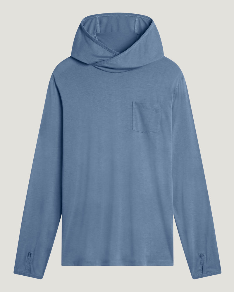 Men's Bamboo Lightweight Hoodie - Pacific Blue