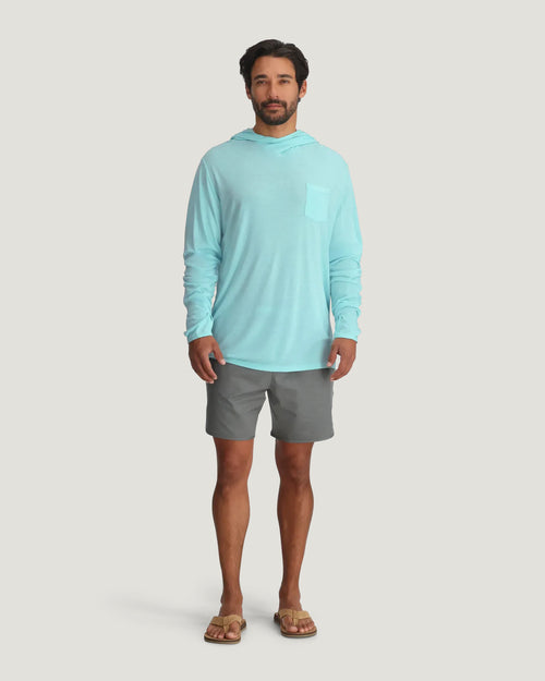 Men's Bamboo Lightweight Hoodie - Bahama Blue