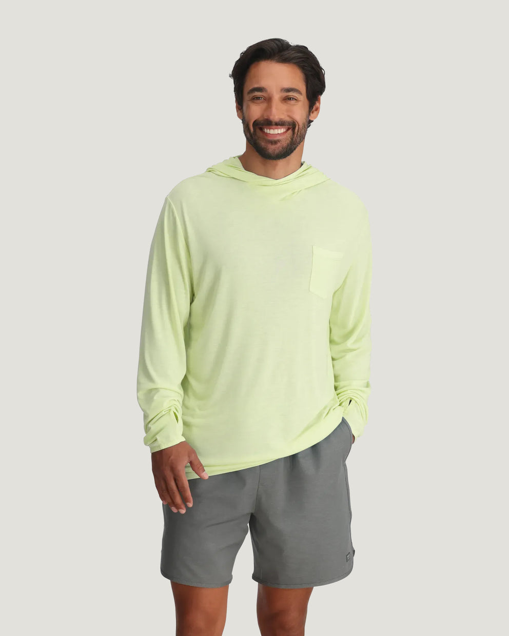 Men's Bamboo Lightweight Hoodie - Lime