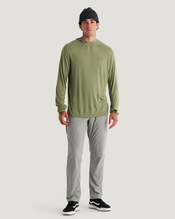 Men's Bamboo Lightweight Hoodie - Oil Green