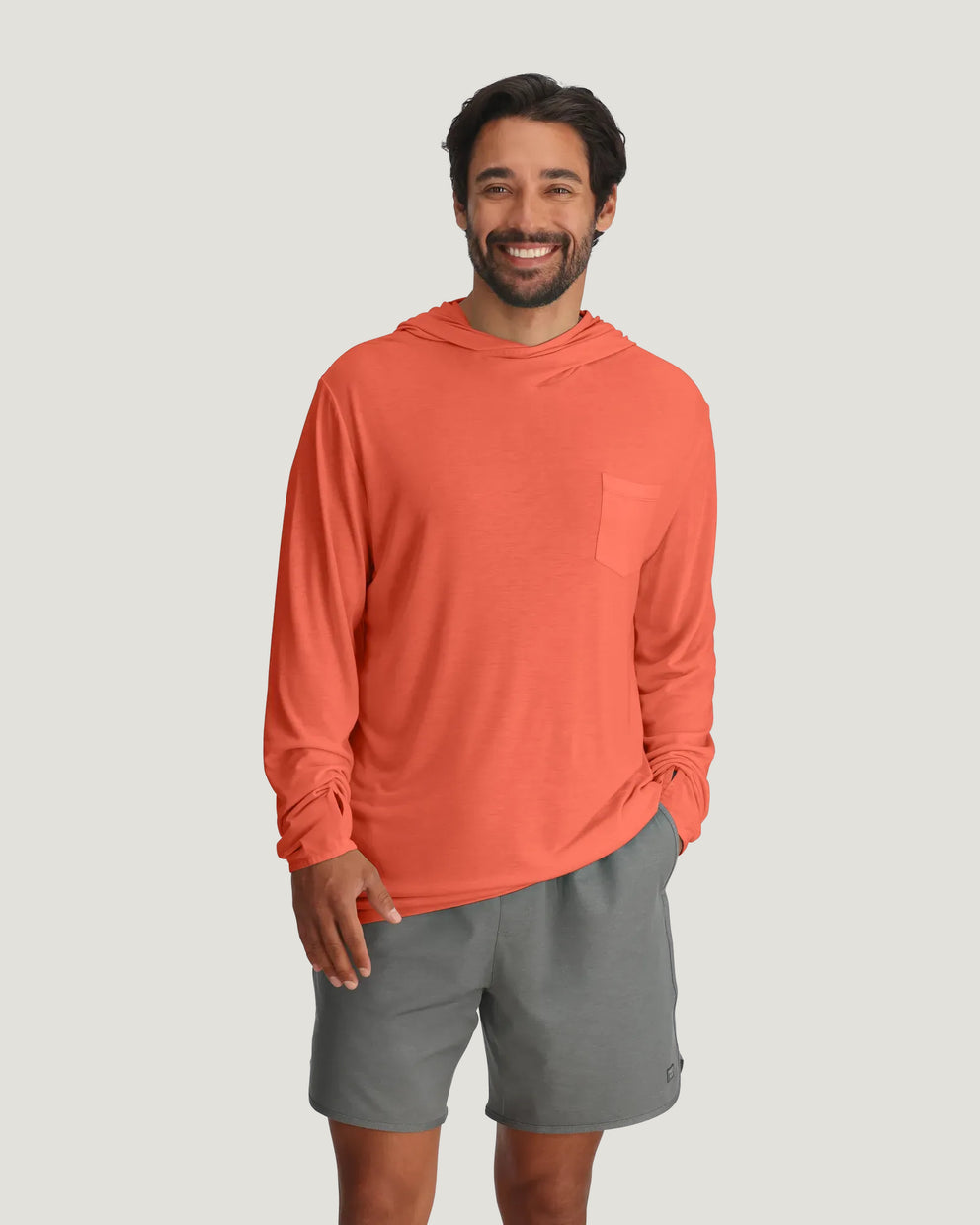 Men's Bamboo Lightweight Hoodie - Flamingo