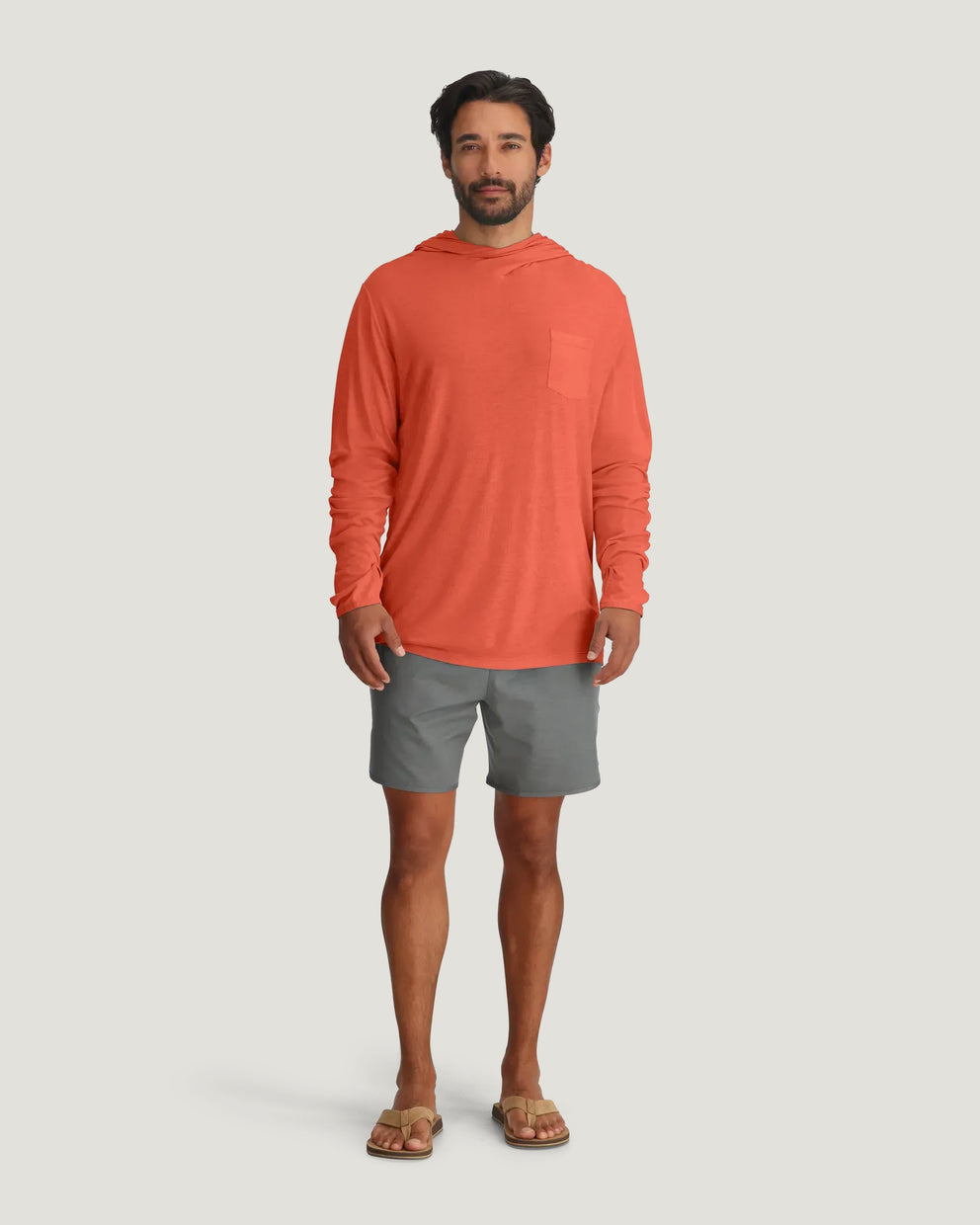 Men's Bamboo Lightweight Hoodie - Flamingo