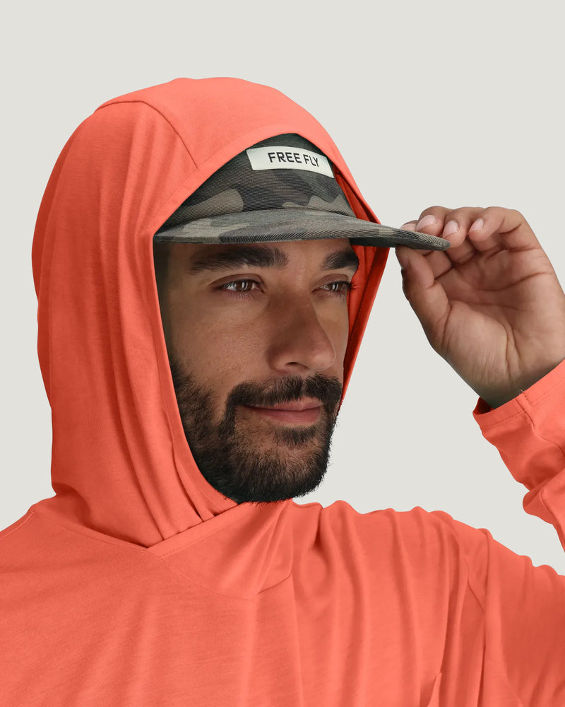 Men's Bamboo Lightweight Hoodie - Flamingo