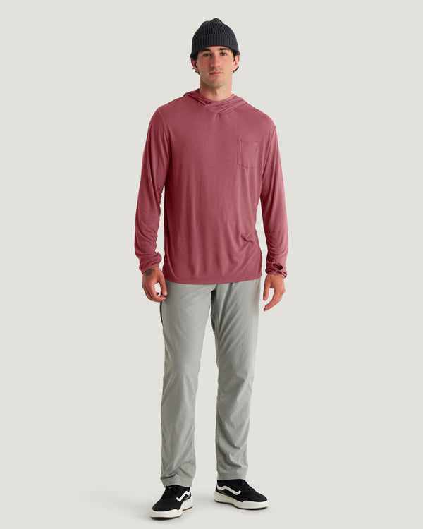 Men's Bamboo Lightweight Hoodie - Plum