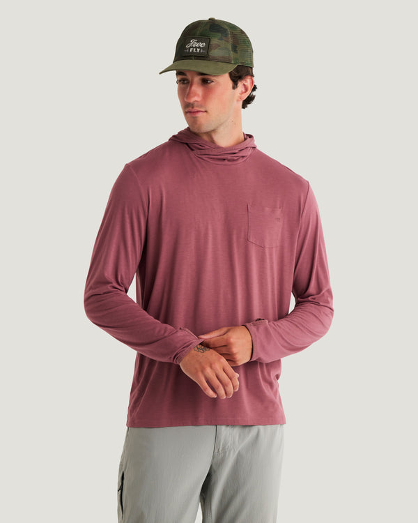 Men's Bamboo Lightweight Hoodie - Plum