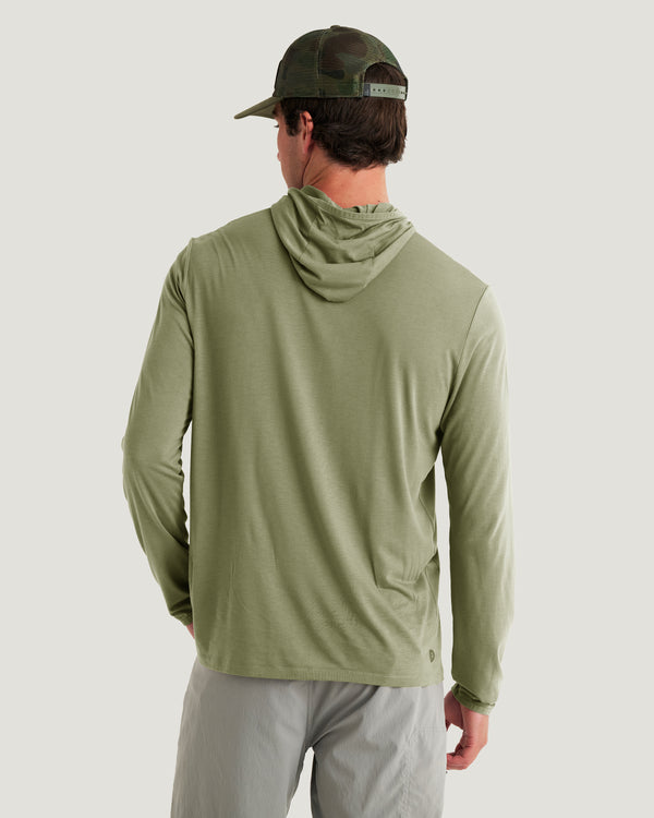 Men's Bamboo Lightweight Hoodie - Oil Green