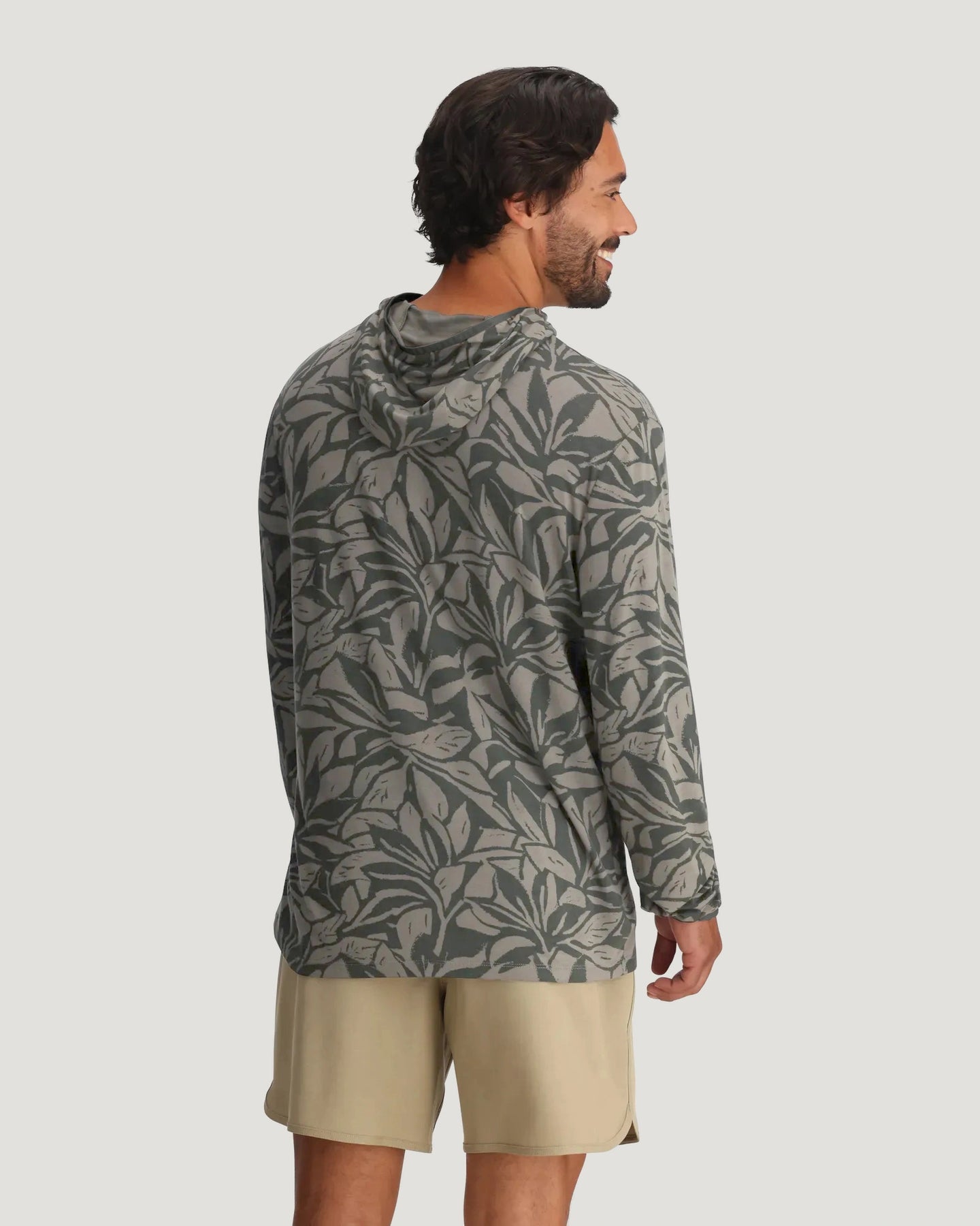 Men's Bamboo Lightweight Hoodie - Canopy Print Dark Forest