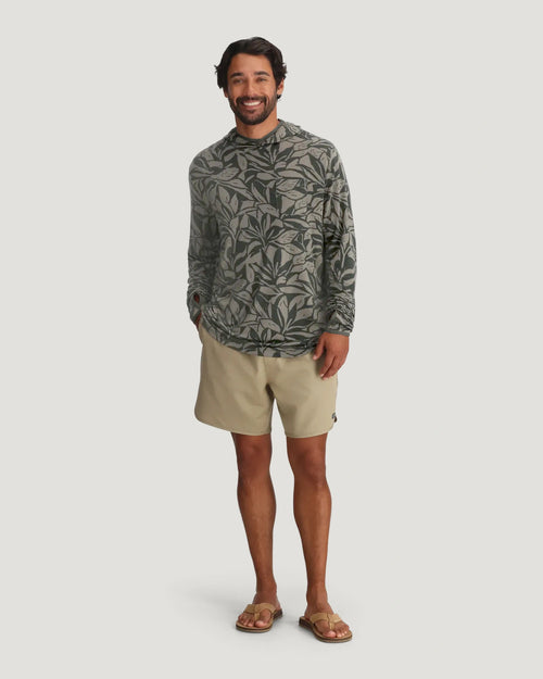 Men's Bamboo Lightweight Hoodie - Canopy Print Dark Forest