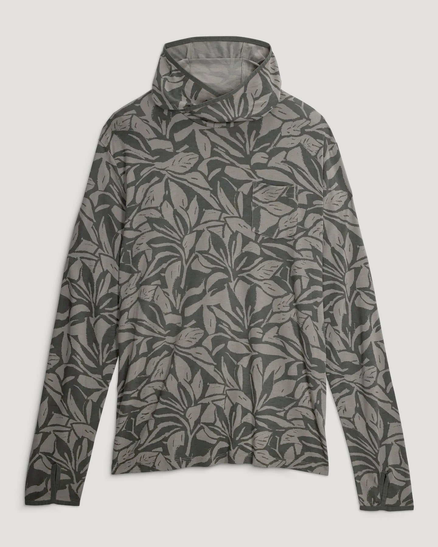 Men's Bamboo Lightweight Hoodie - Canopy Print Dark Forest