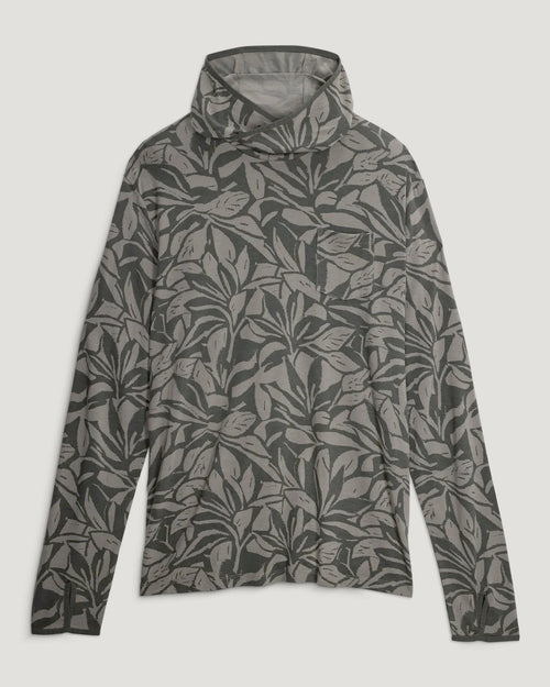 Men's Bamboo Lightweight Hoodie - Canopy Print Dark Forest