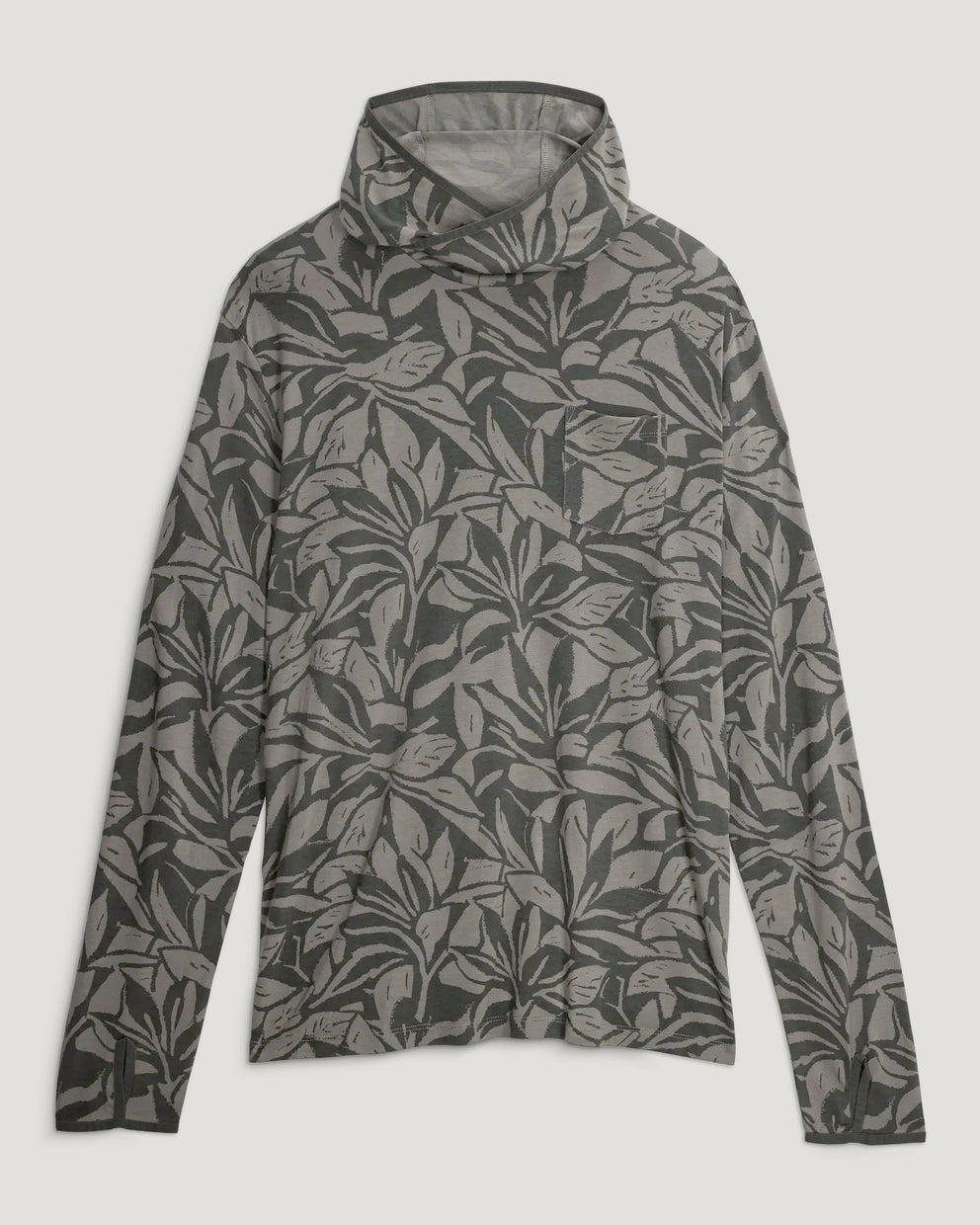 Men's Bamboo Lightweight Hoodie - Canopy Print Dark Forest