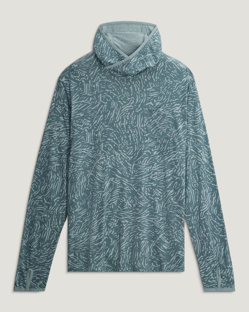 Men's Bamboo Lightweight Hoodie - Tidal Flow Print Stormy Sea