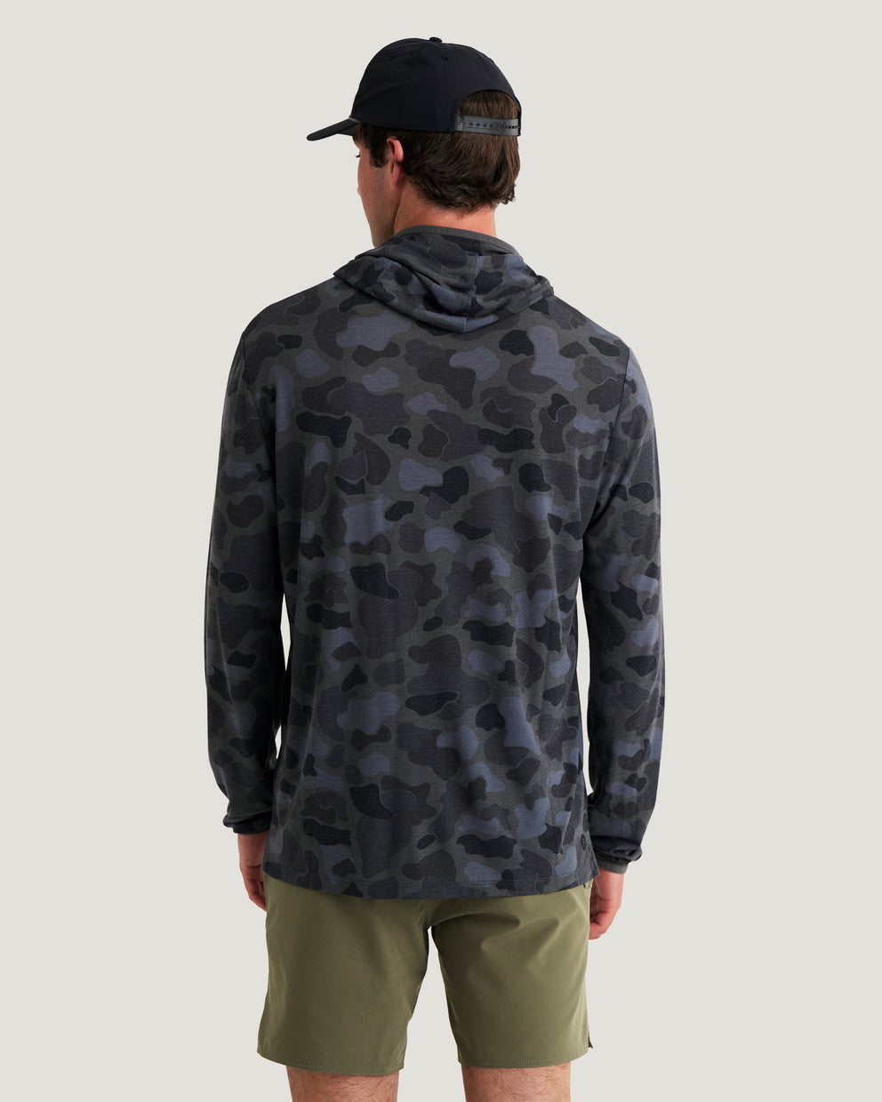 Men's Bamboo Lightweight Hoodie - Vintage Camo Black