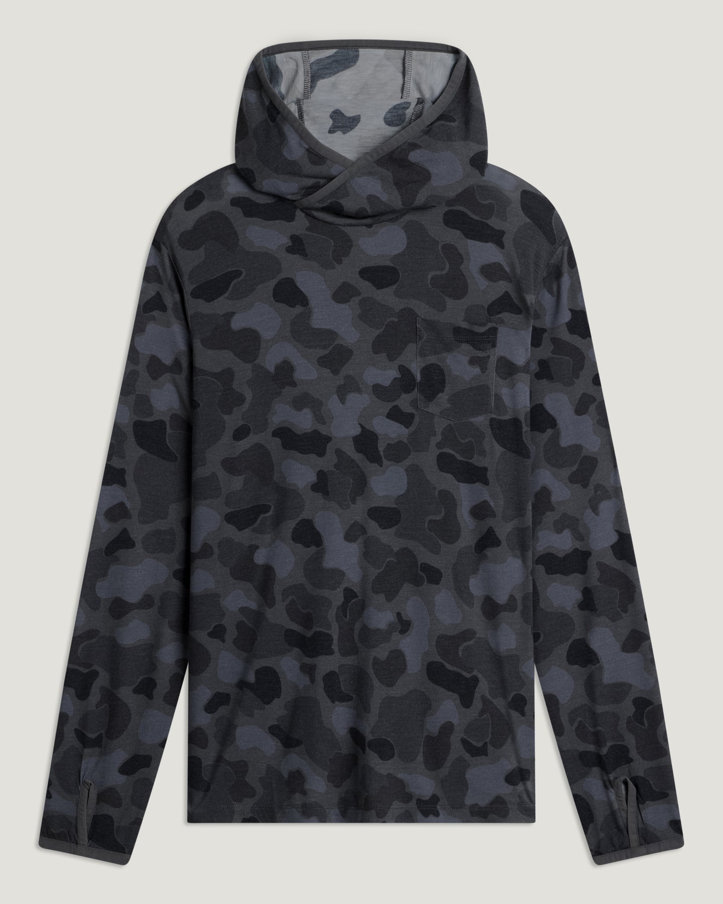 Men's Bamboo Lightweight Hoodie - Vintage Camo Black