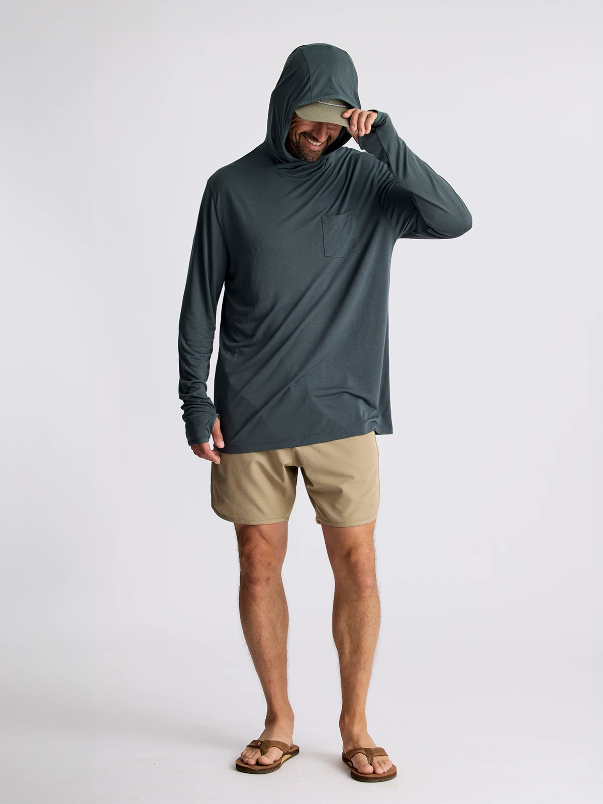 Men s Bamboo Lightweight Hoodie Midnight Free Fly Apparel
