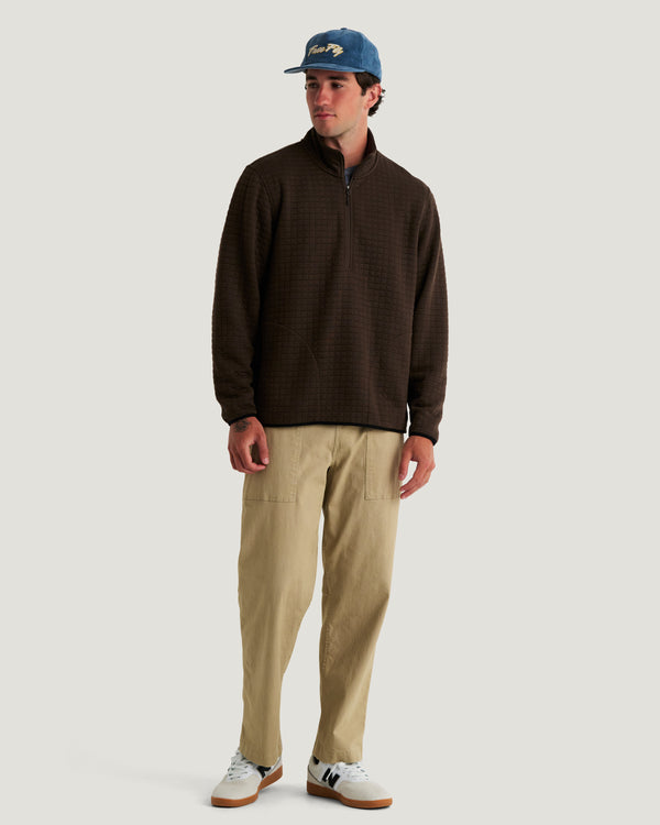 Men's Downvalley Quarter Zip - Heather Dark Brown