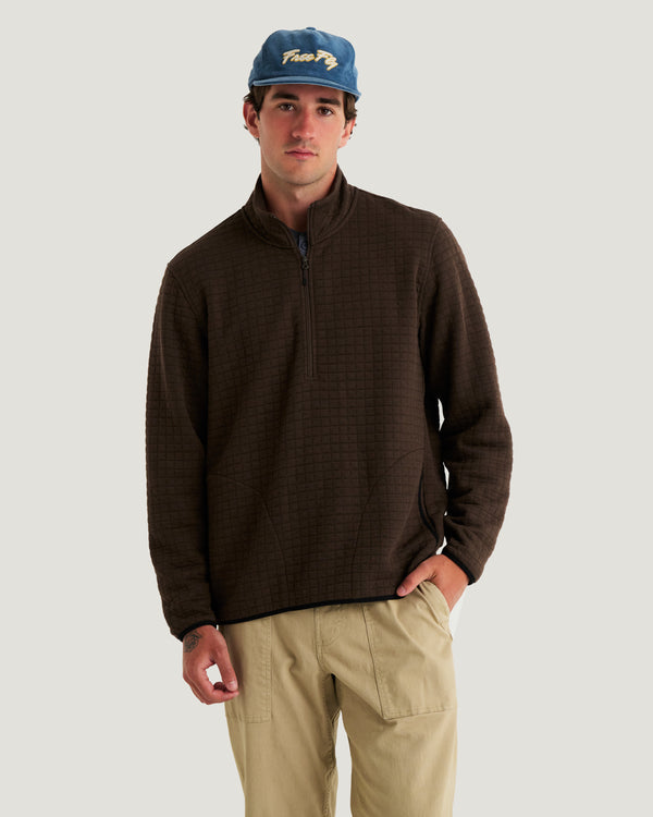 Men's Downvalley Quarter Zip - Heather Dark Brown
