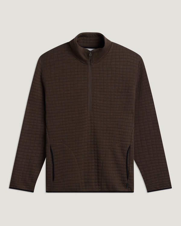 Men's Downvalley Quarter Zip - Heather Dark Brown