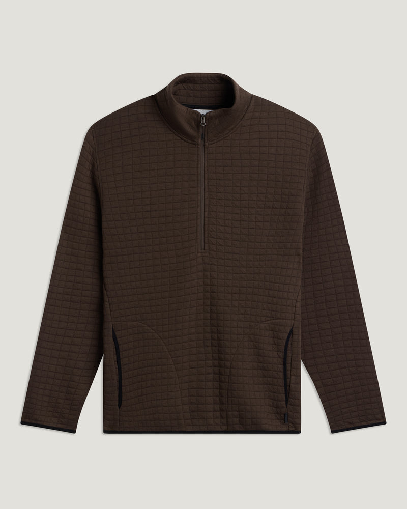 Men's Downvalley Quarter Zip - Heather Dark Brown