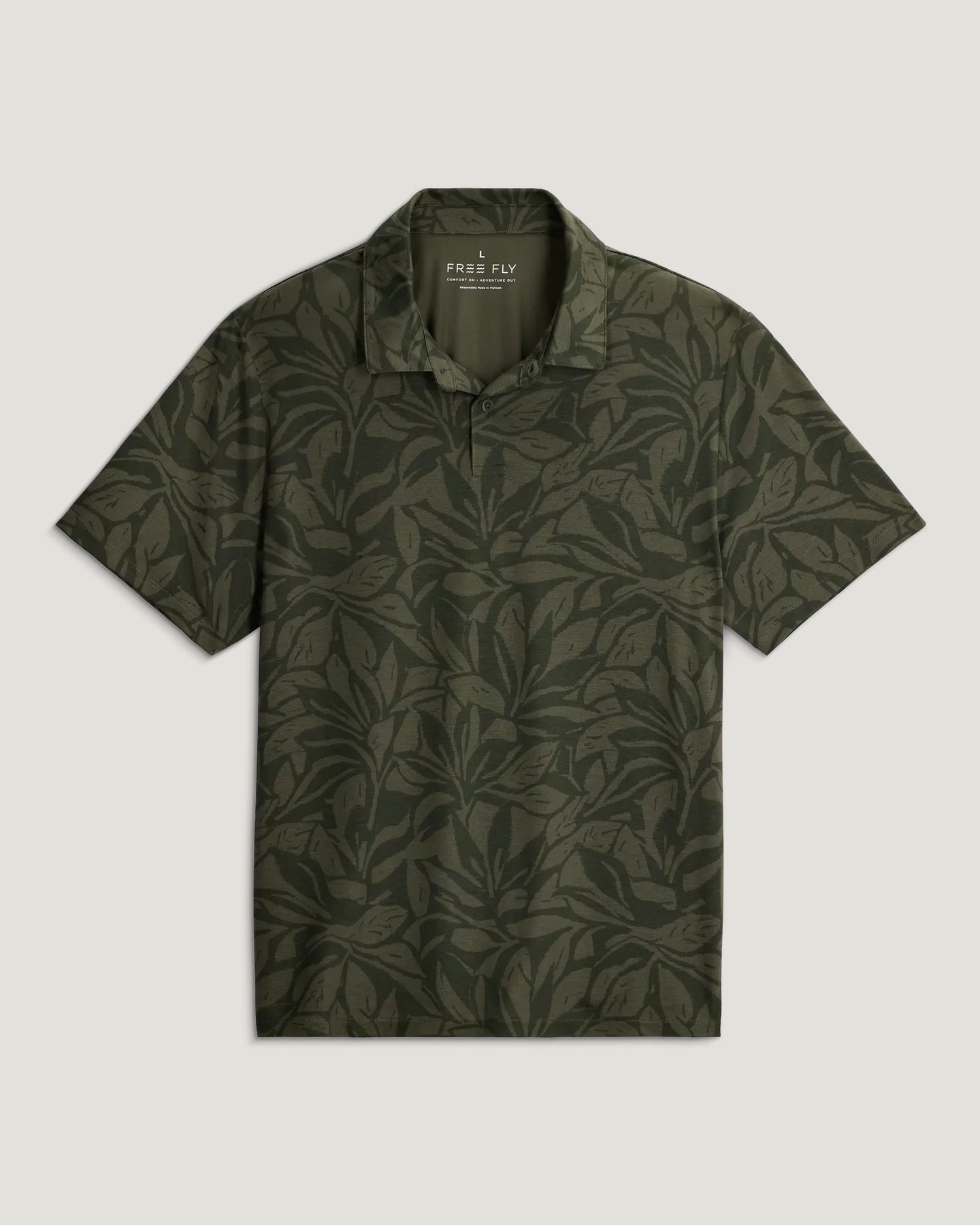 Men's Elevate Polo - Canopy Print Dark Forest