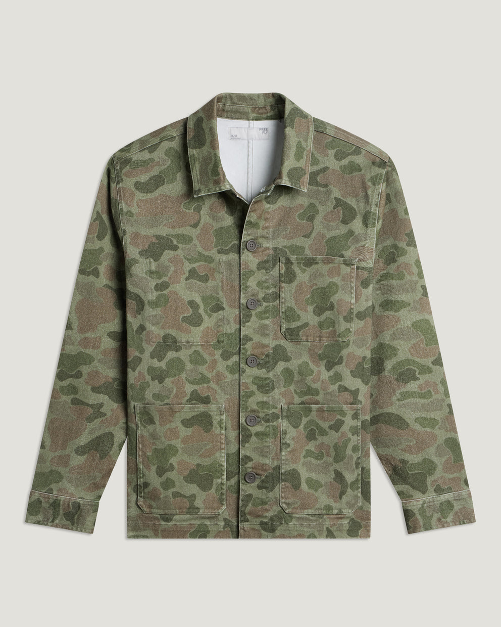 Men's Folly Twill Chore Coat - Vintage Camo Oil Green