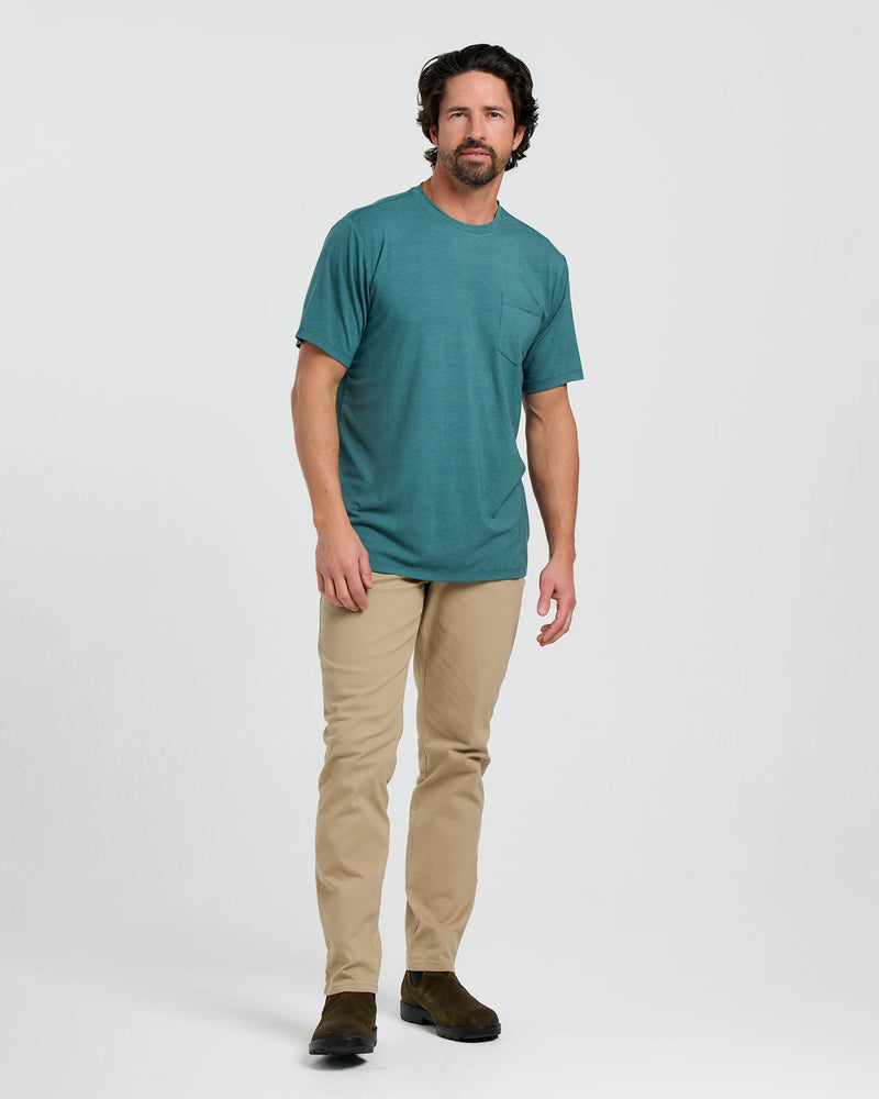 Men's Bamboo Flex Pocket Tee - Heather Sea Pine