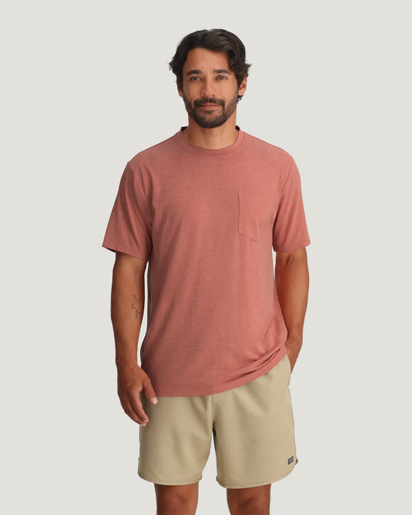 Men's Bamboo Flex Pocket Tee - Heather Red Clay