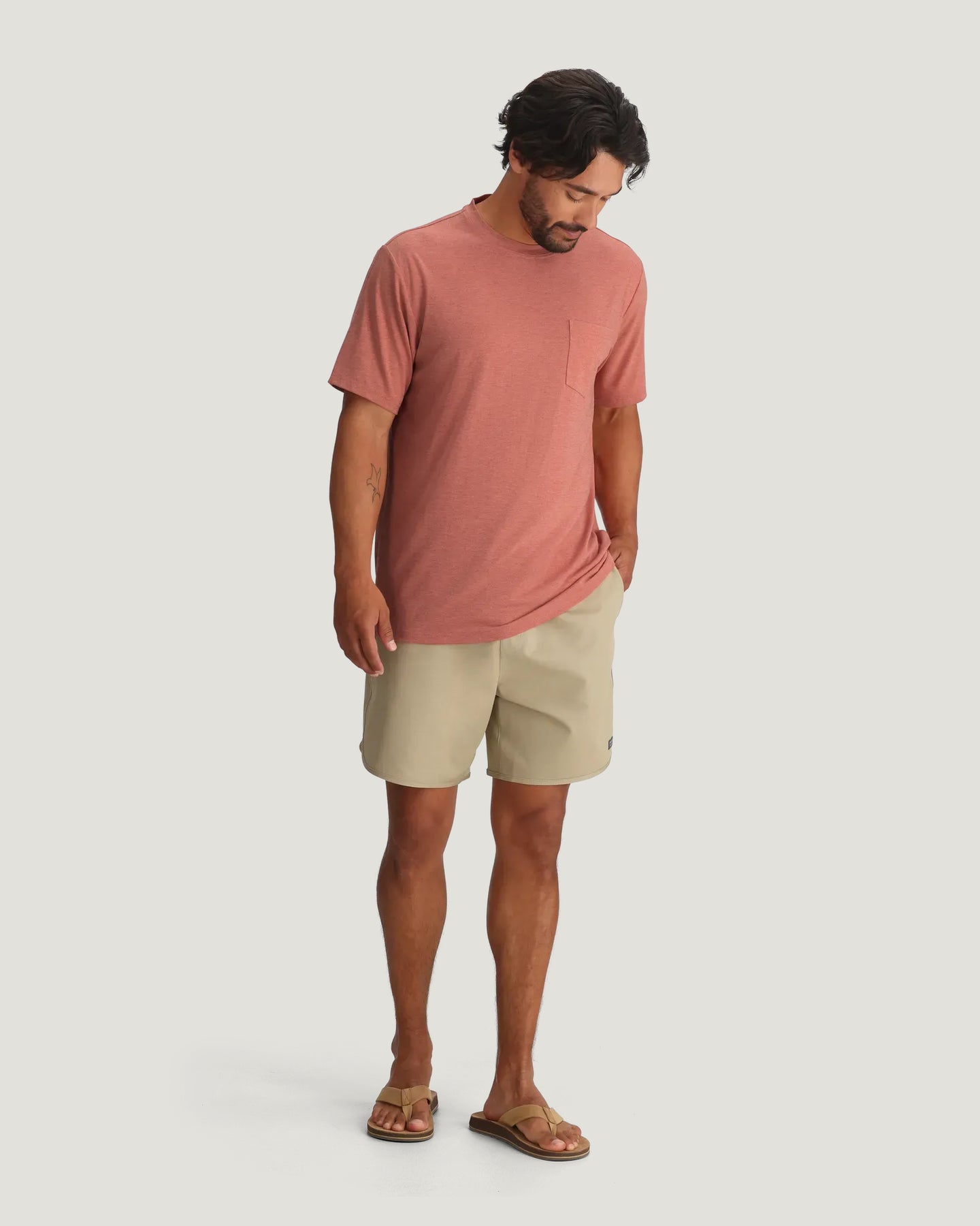 Men's Bamboo Flex Pocket Tee - Heather Red Clay