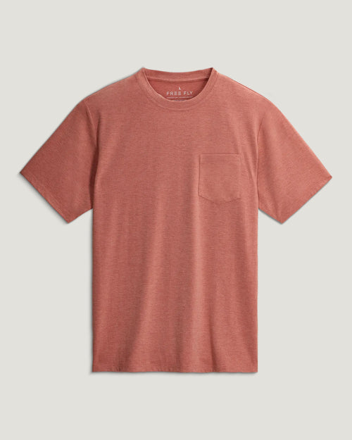 Men's Bamboo Flex Pocket Tee - Heather Red Clay